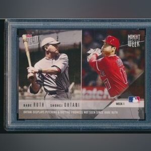 SHOHEI OHTANI/BABE RUTH 2018 Topps Update Moment of the Week RC GEM MINT